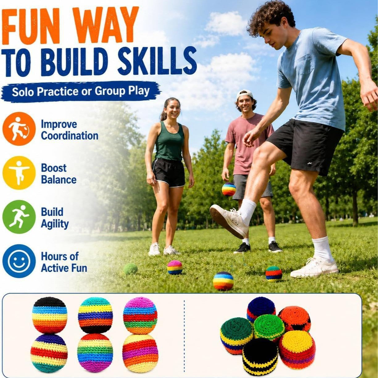 Handwoven Knitted Footbag (6,12pc)