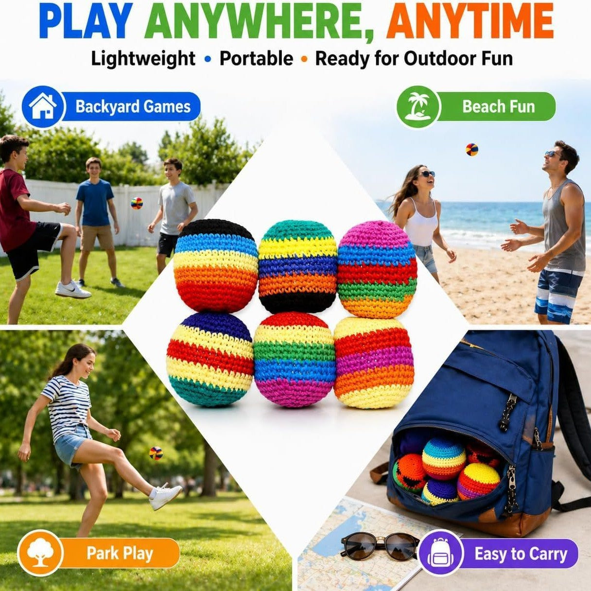 Handwoven Knitted Footbag (6,12pc)